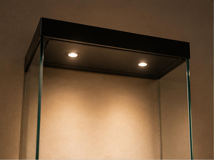 Multi-Tier Pedestal Artifact Display Cabinet | Museum Showcase 9 Integrated lighting effect and artifact display arrangement